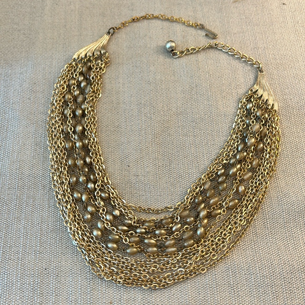 Vintage multi chain gold tone necklace!!